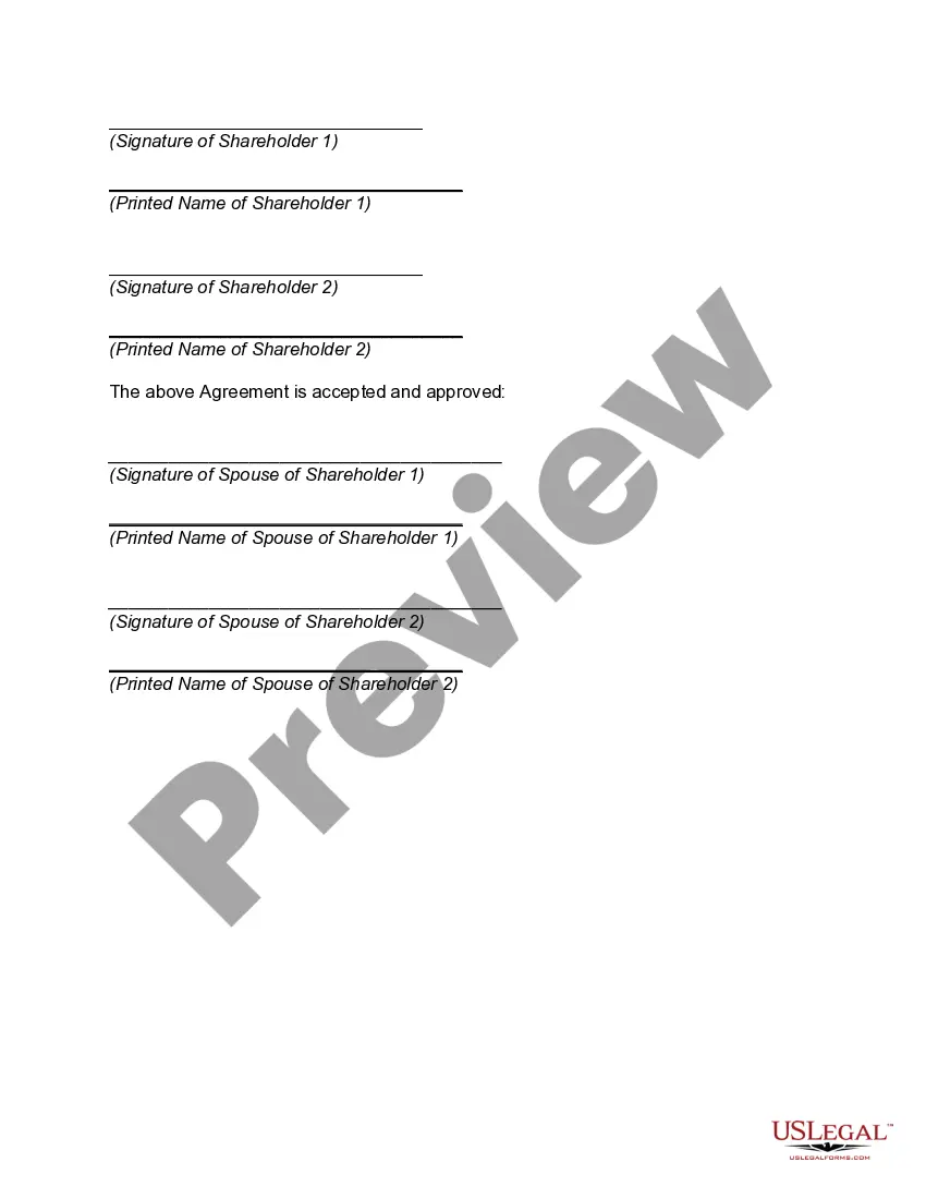 Preview Shareholders' Buy-sell Agreement for Professional Corporation with Option to Purchase Shares on Termination of Employment or Death of Shareholder -- Purchase by Corporation or Remaining Shareholders