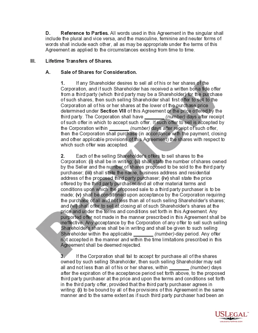 Preview Shareholders Agreement of Professional Corporation Owned by Physicians with Buy-Sell Provisions