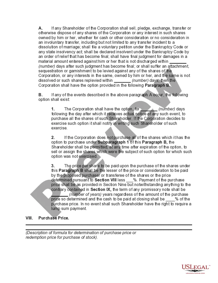 Preview Shareholders Agreement of Professional Corporation Owned by Physicians with Buy-Sell Provisions