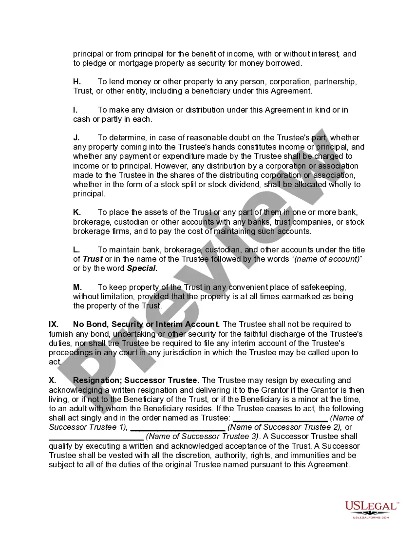 Preview Trust Agreement for Minor Qualifying for Annual Gift-Tax Exclusion; Beneficiary has Right to Terminate Trust at Age 21