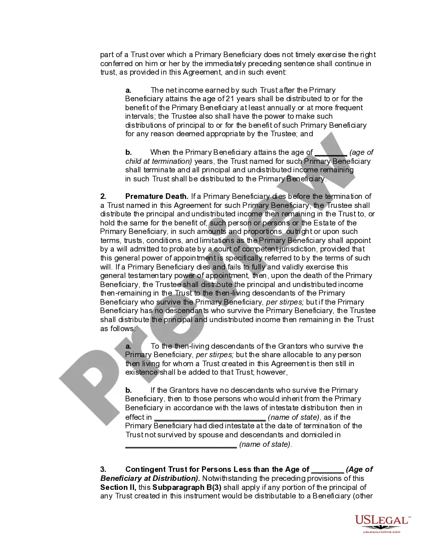 Preview Multiple Trusts for Children -- Trust Agreement for Minor Qualifying for Annual Gift-Tax Exclusion