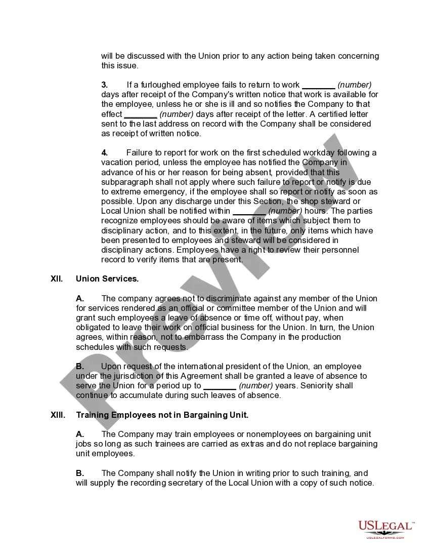Preview Collective Bargaining Agreement between Owner of Distribution Center and Employee Union