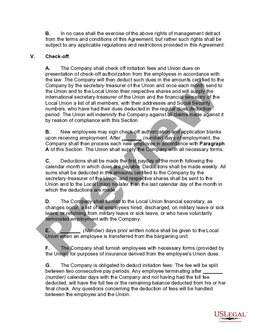 Preview Collective Bargaining Agreement between Owner of Distribution Center and Employee Union