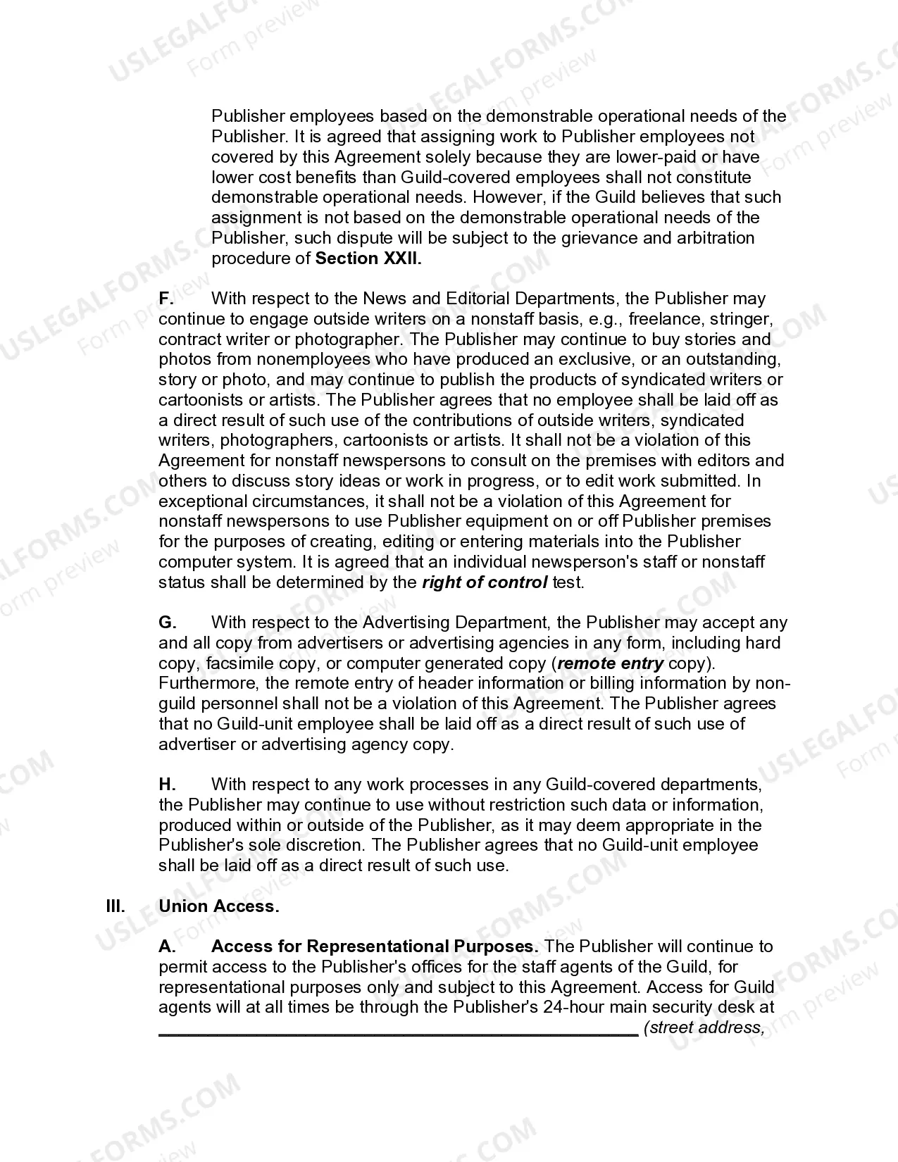 Preview Collective Bargaining Agreement Between Newspaper Publisher and Employee Union