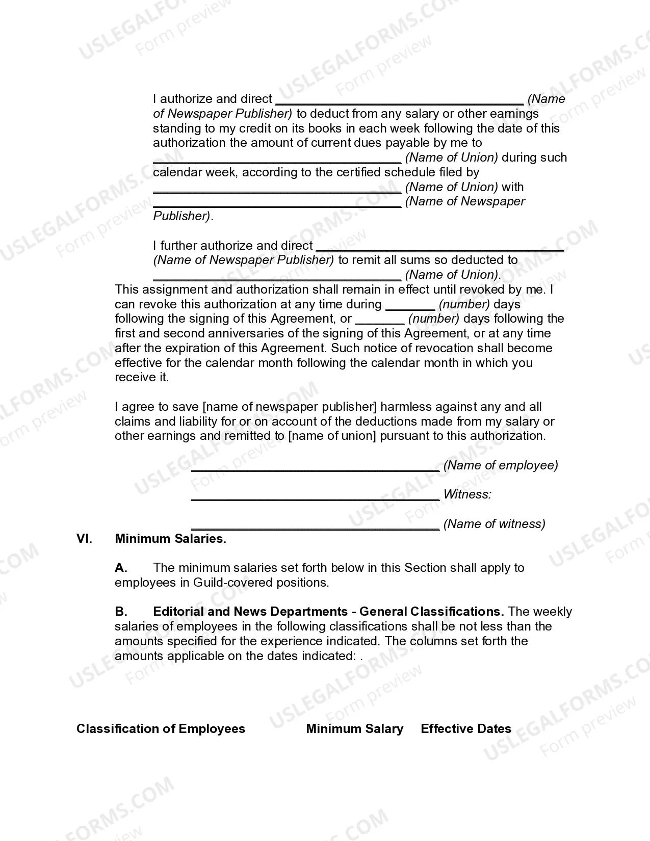 Preview Collective Bargaining Agreement Between Newspaper Publisher and Employee Union