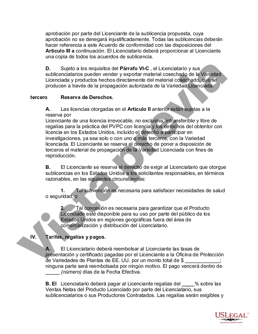 Preview Acuerdo de licencia de planta