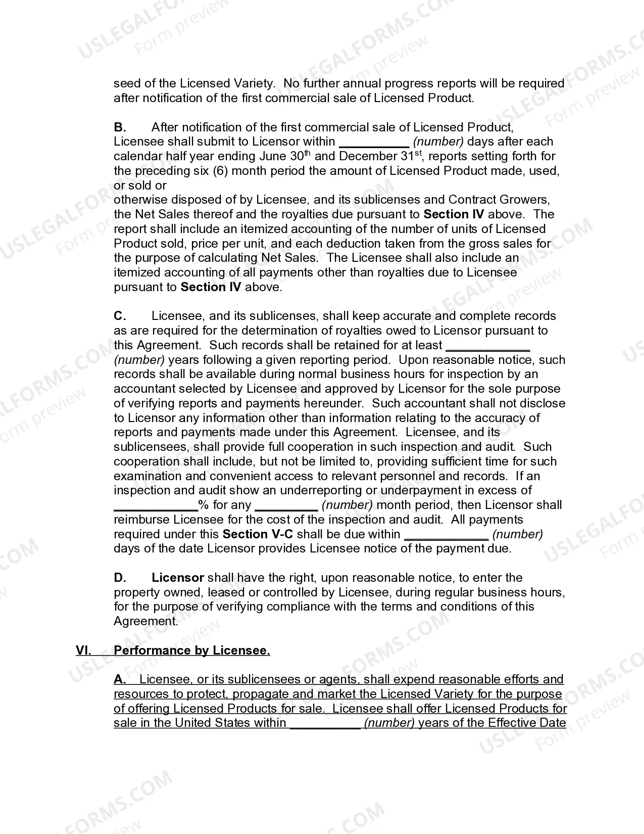 Preview Plant License Agreement