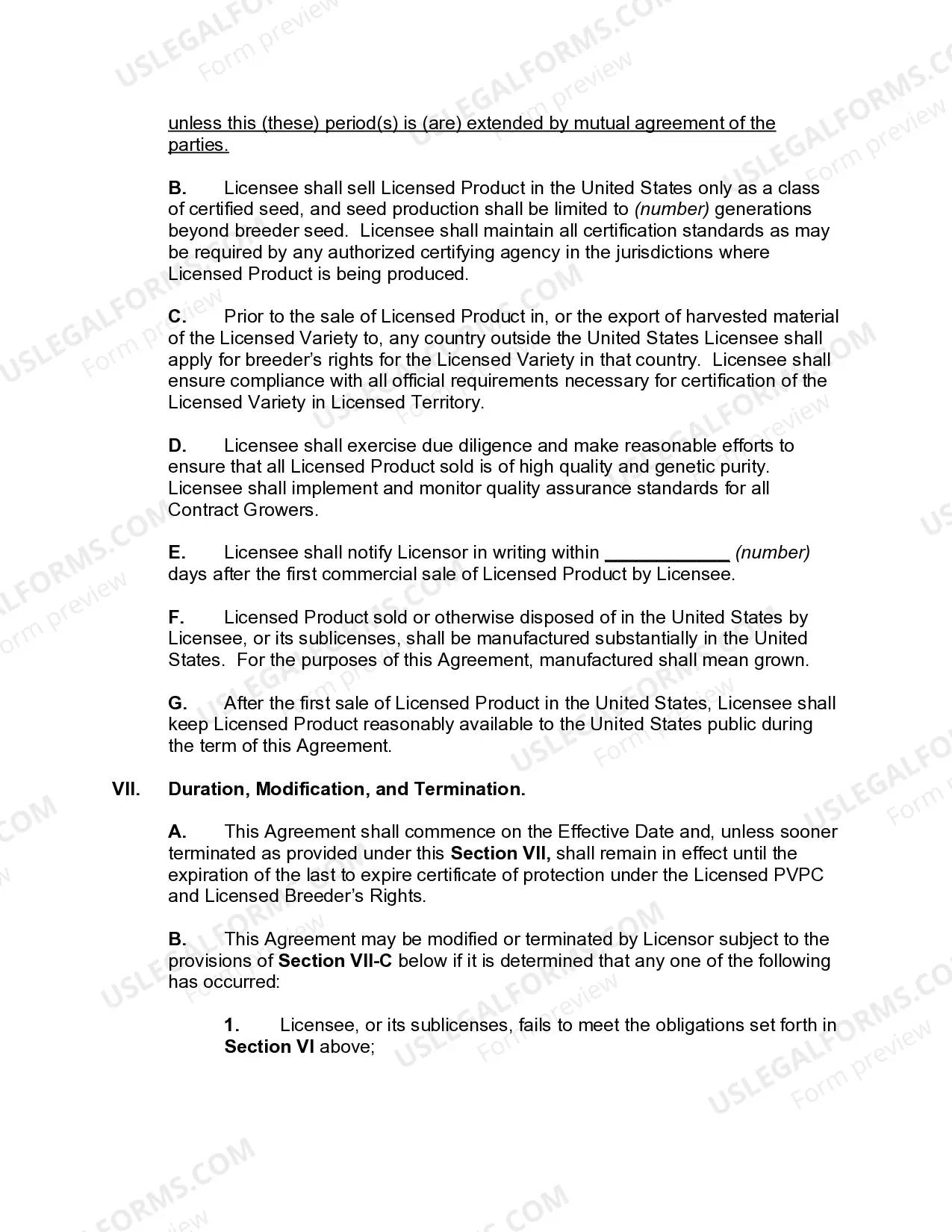 Preview Plant License Agreement