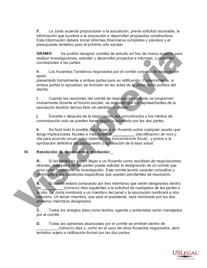 Preview Acuerdo de negociación colectiva entre el distrito escolar y la asociación de maestros de la comunidad