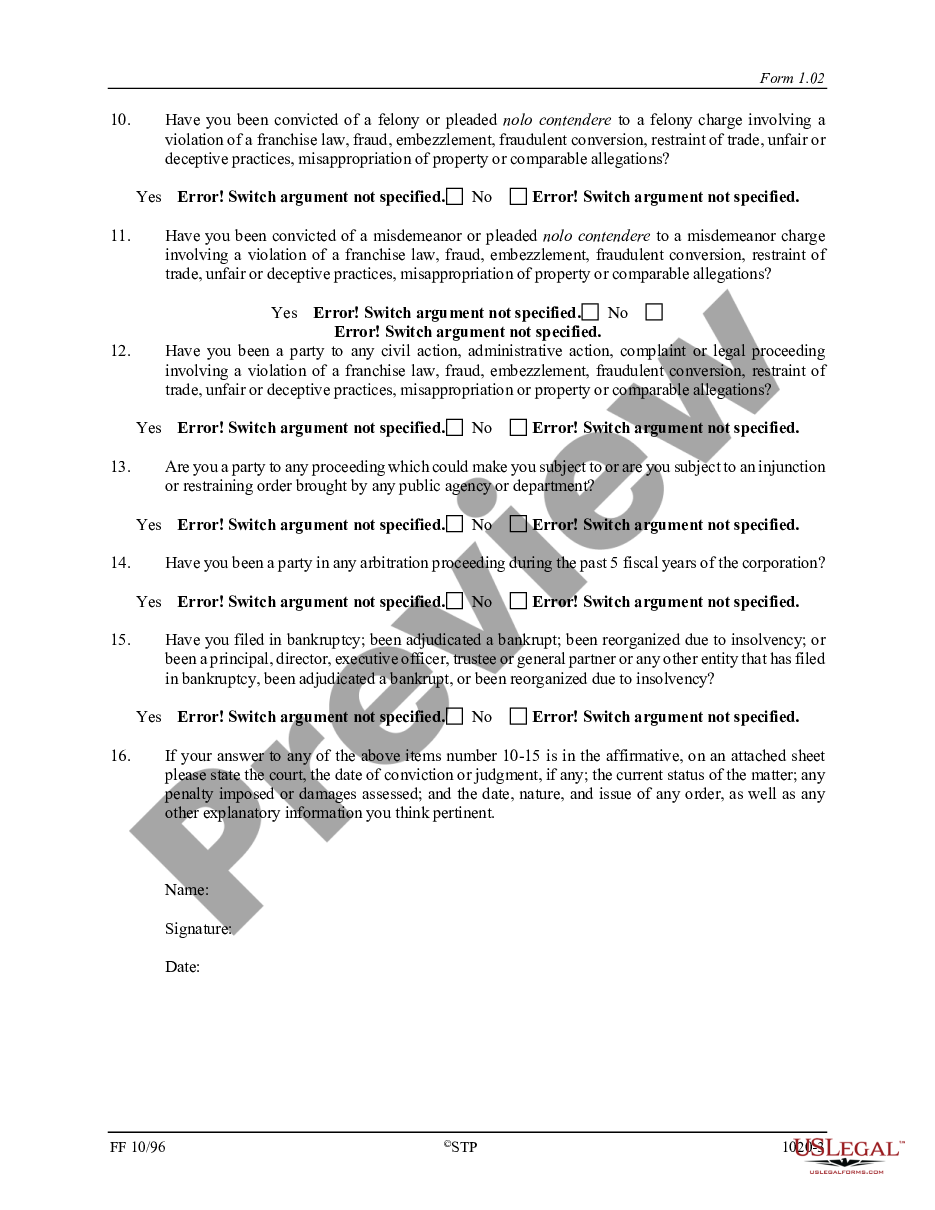 page 2 Controlling Persons Questionnaire preview
