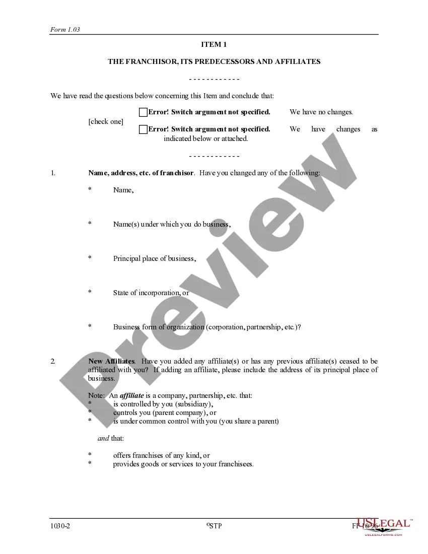 Get Franchise Registration Renewal Questionnaire Preview Franchise Registration Renewal Questionnaire