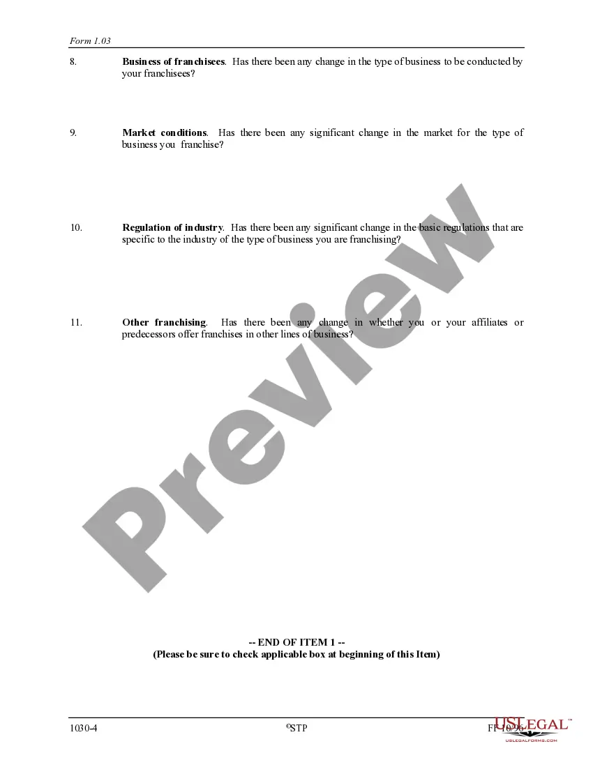 Get Franchise Registration Renewal Questionnaire Preview Franchise Registration Renewal Questionnaire