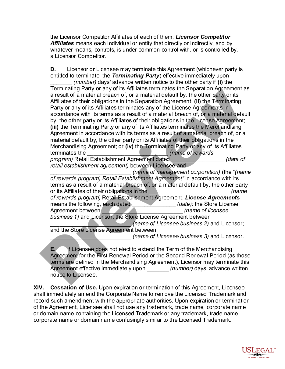 page 4 License Agreement -- Sublicense of Trademark and Domain Names preview