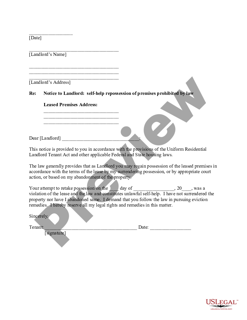 South Carolina Letter from Tenant to Landlord about Landlord using ...