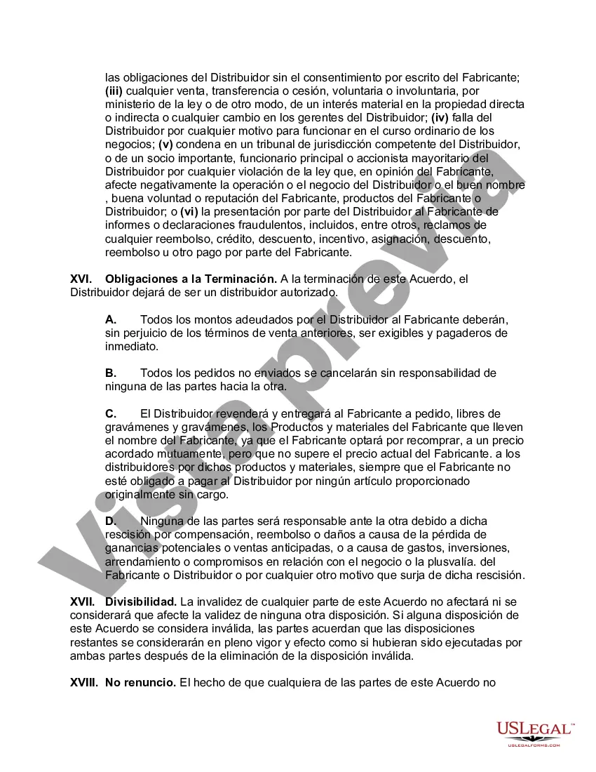 Preview Acuerdo de distribución exclusivo