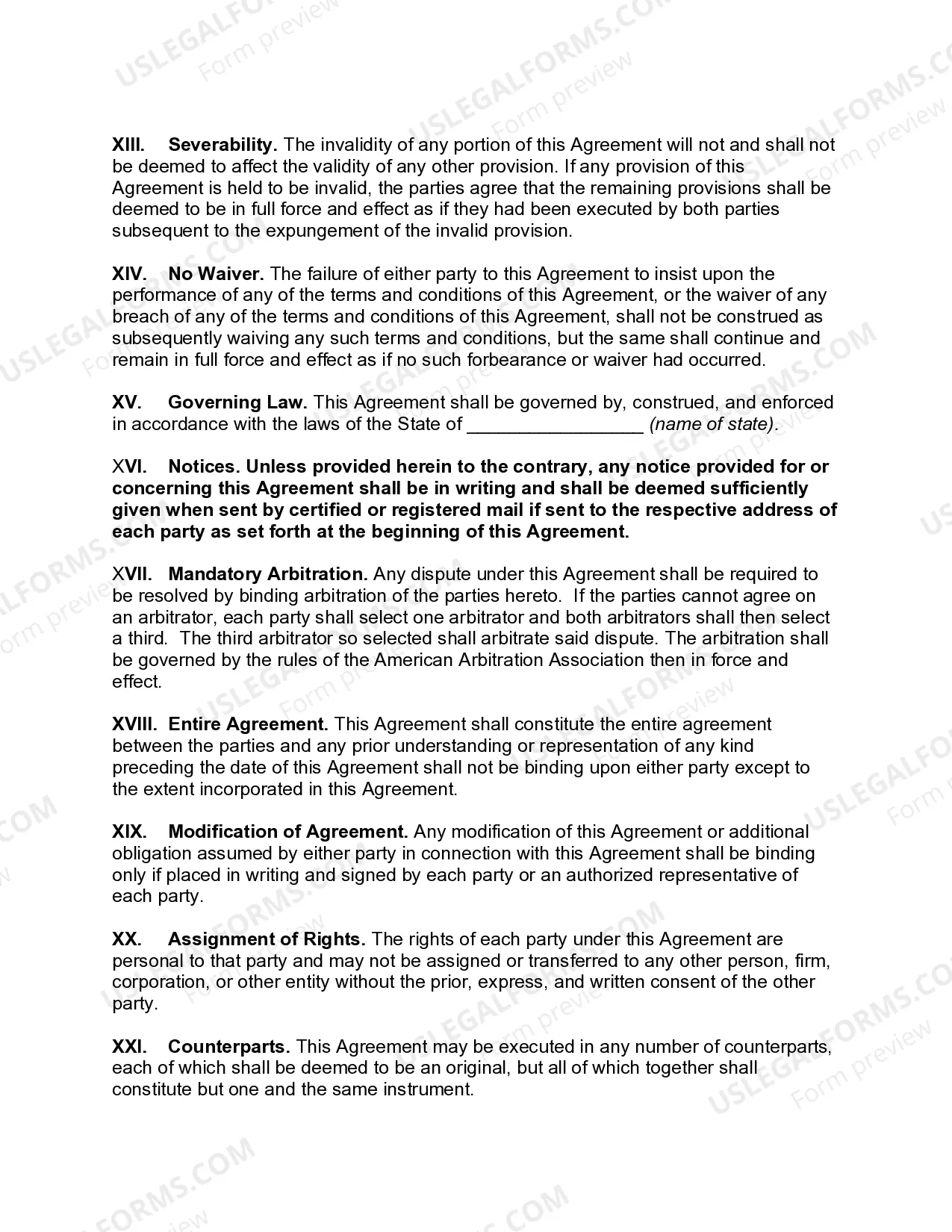 Preview Website Affiliate Agreement