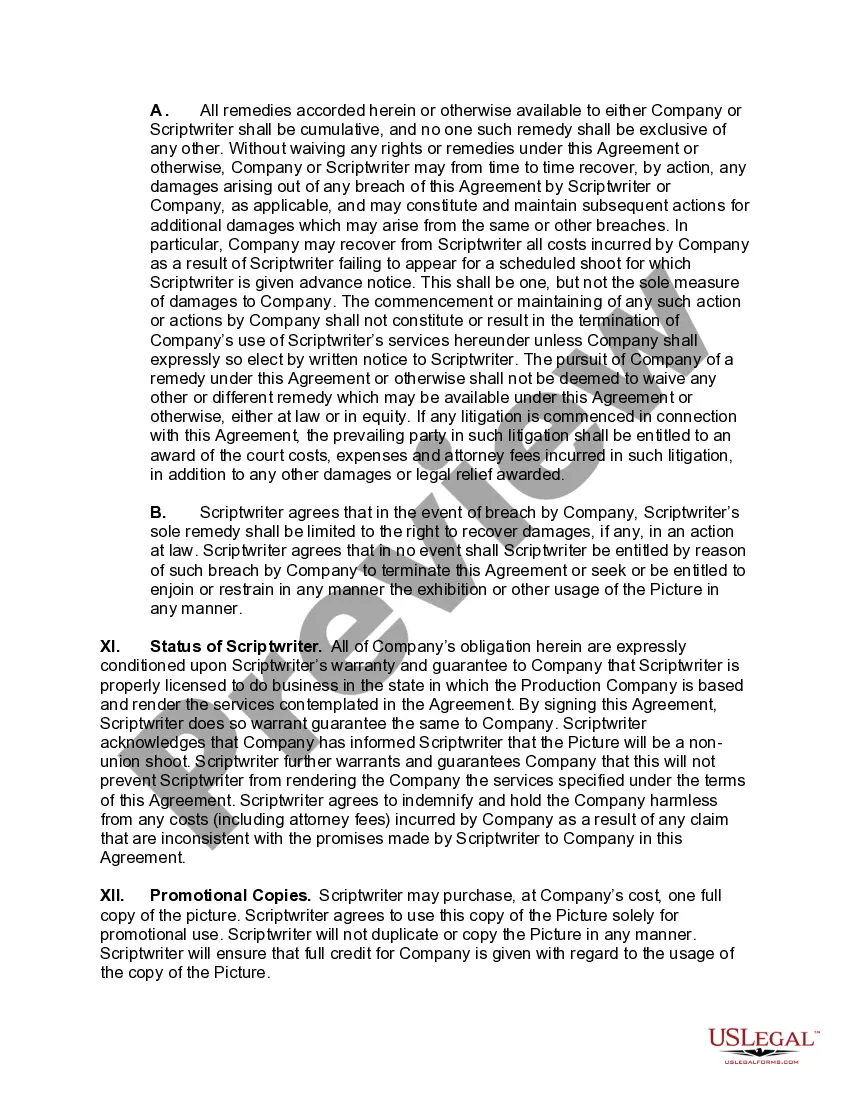 Get Scriptwriter Agreement Preview Scriptwriter Agreement