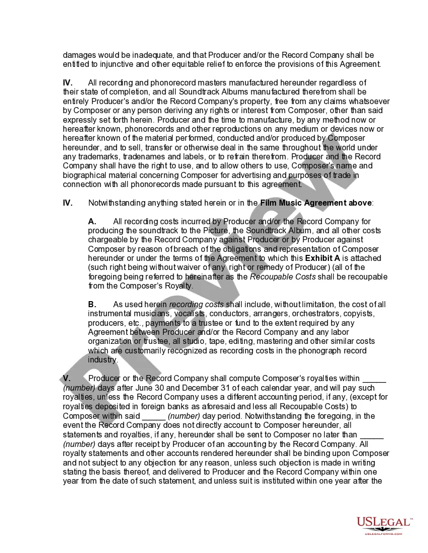 Get Film Music Agreement with Composer Preview Film Music Agreement with Composer