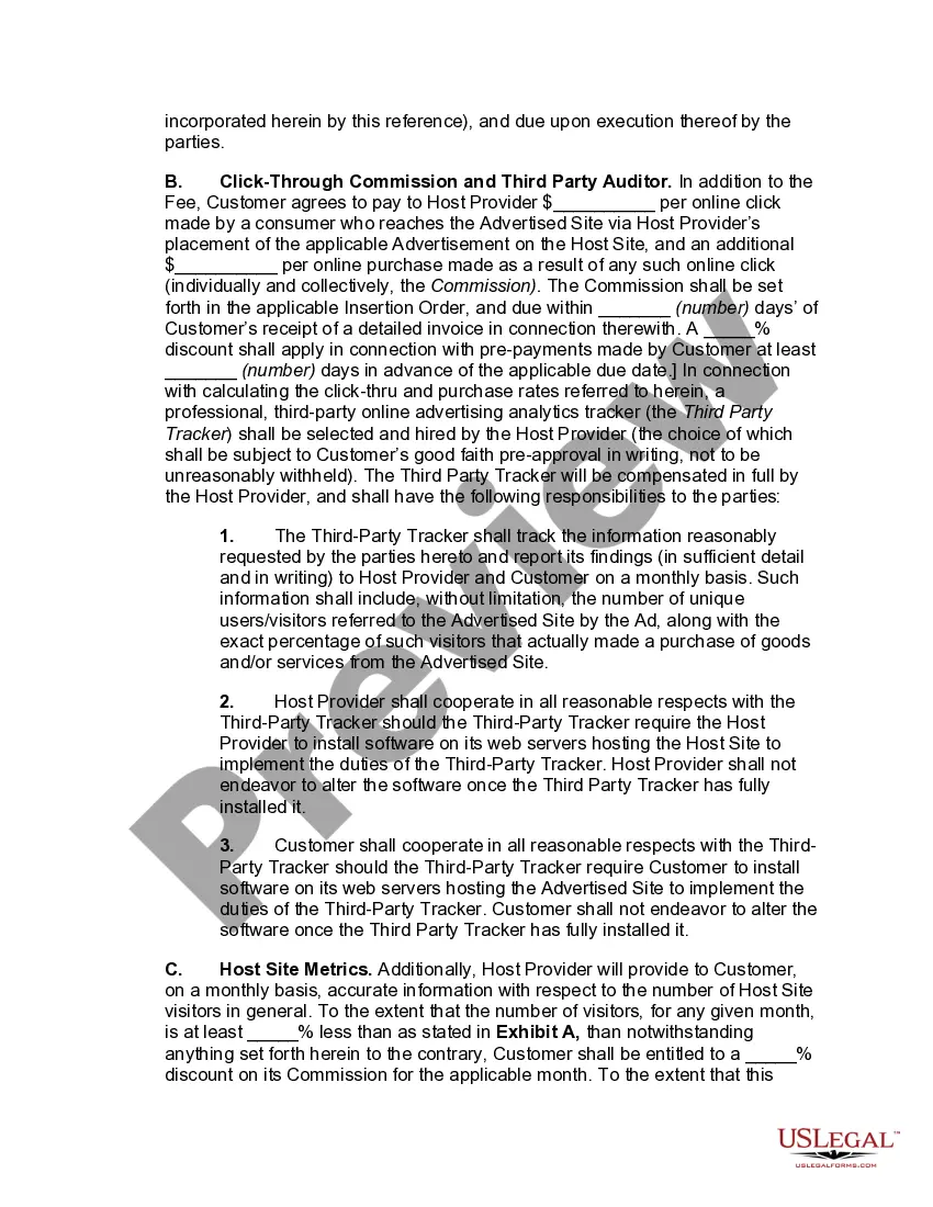 Get Online Advertising Agreement for Website Hosted Ads Preview Online Advertising Agreement for Website Hosted Ads