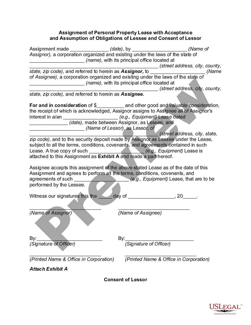 lessor consent to assignment of lease