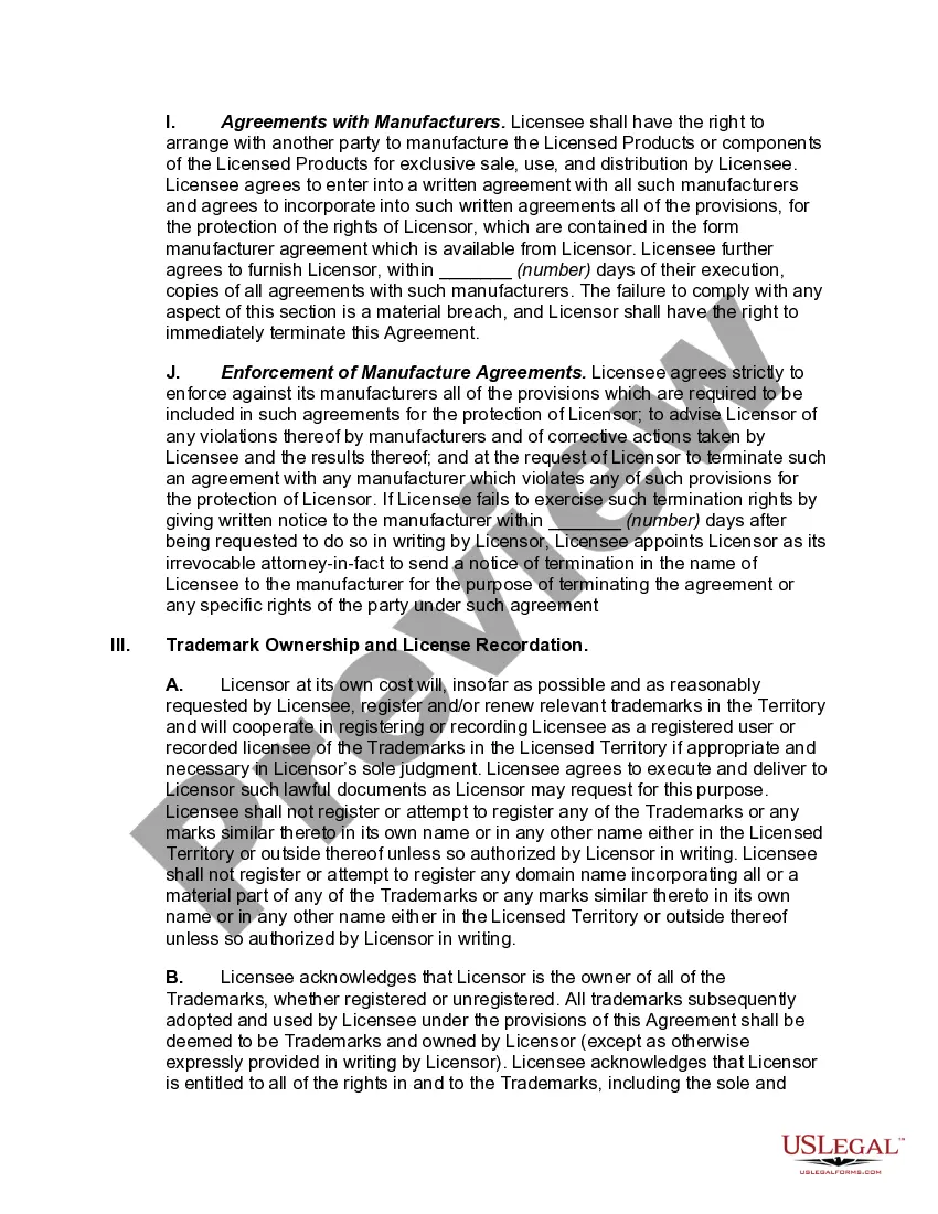 Preview Merchandising License Agreement