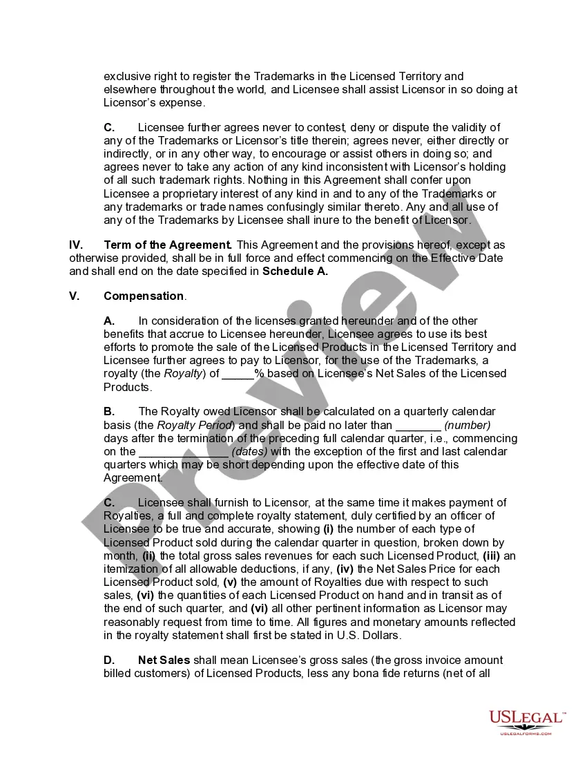 Preview Merchandising License Agreement