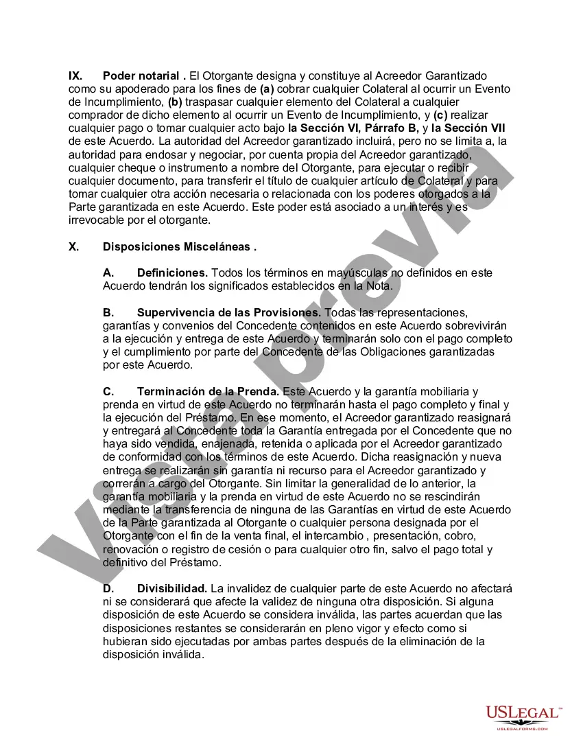 Preview Acuerdo de seguridad con respecto a los intereses de los miembros en la sociedad de responsabilidad limitada