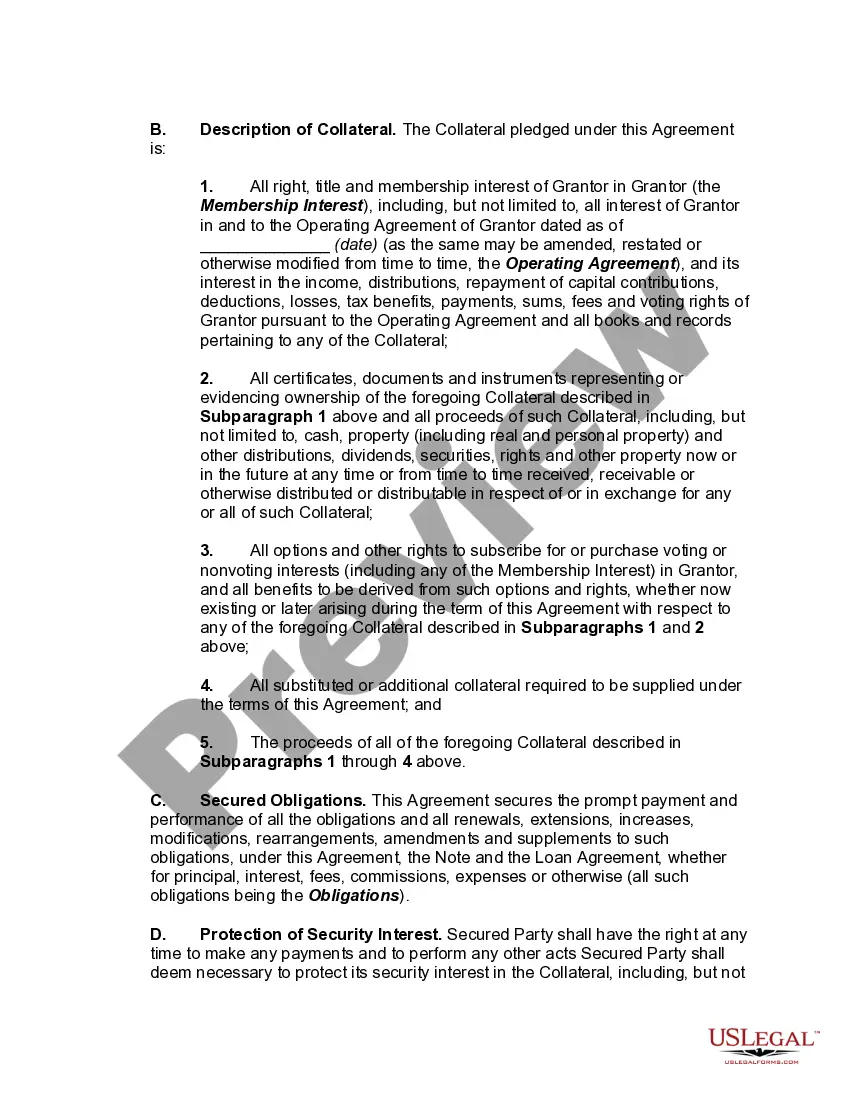 Get Security Agreement regarding Member Interests in Limited Liability Company Preview Security Agreement regarding Member Interests in Limited Liability Company
