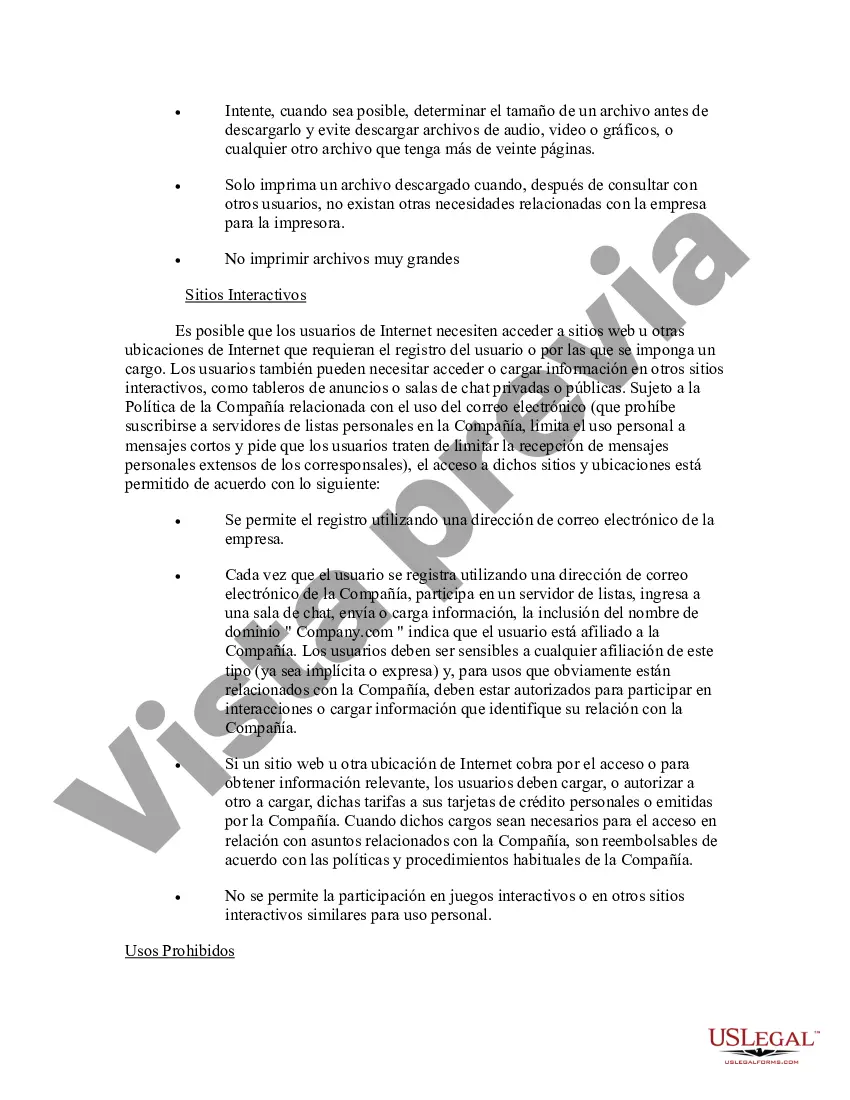 Preview Política de Internet y correo electrónico de la empresa - Liberal