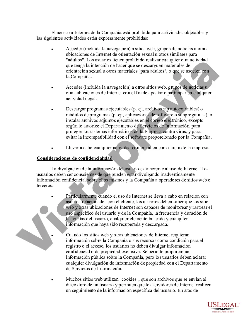 Preview Política de Internet y correo electrónico de la empresa - Liberal