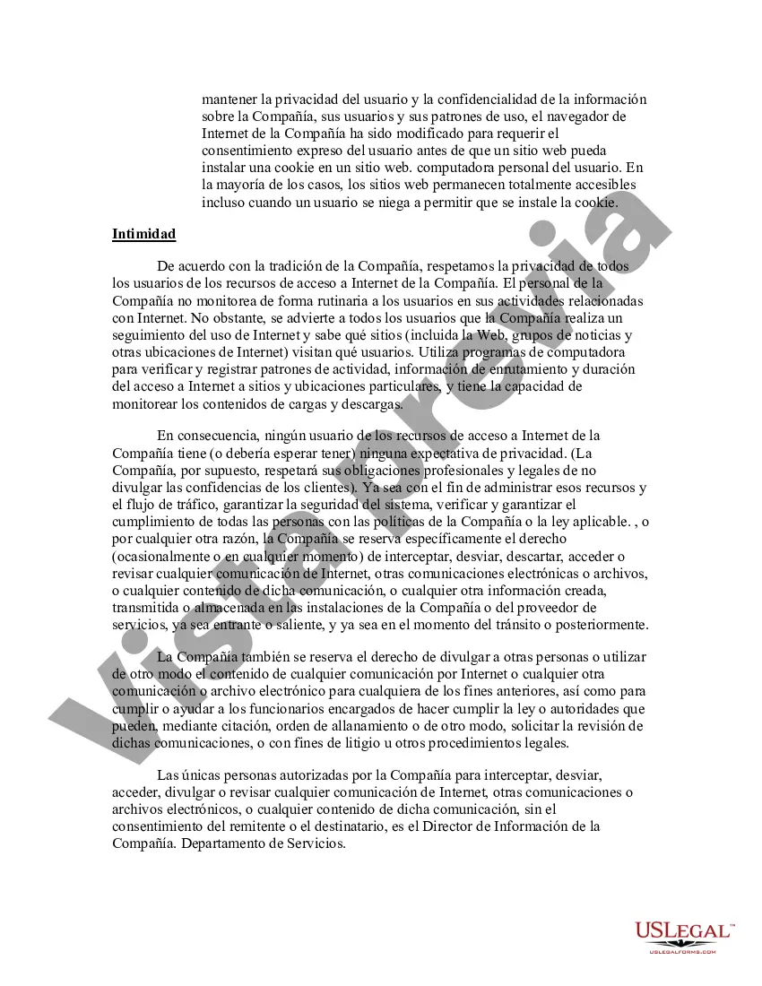 Preview Política de Internet y correo electrónico de la empresa - Liberal