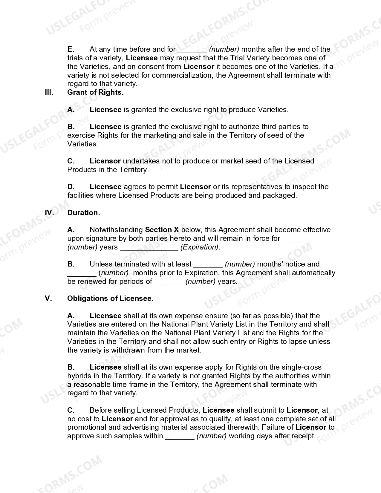 Preview Plant Variety and Trademark License Agreement