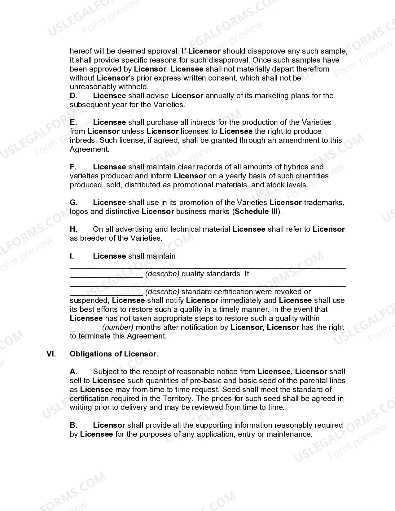 Preview Plant Variety and Trademark License Agreement
