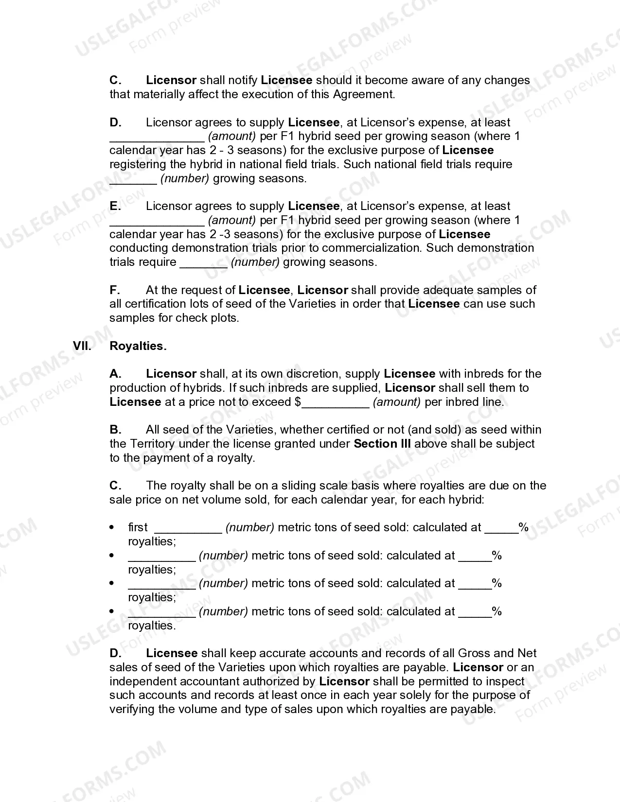 Preview Plant Variety and Trademark License Agreement