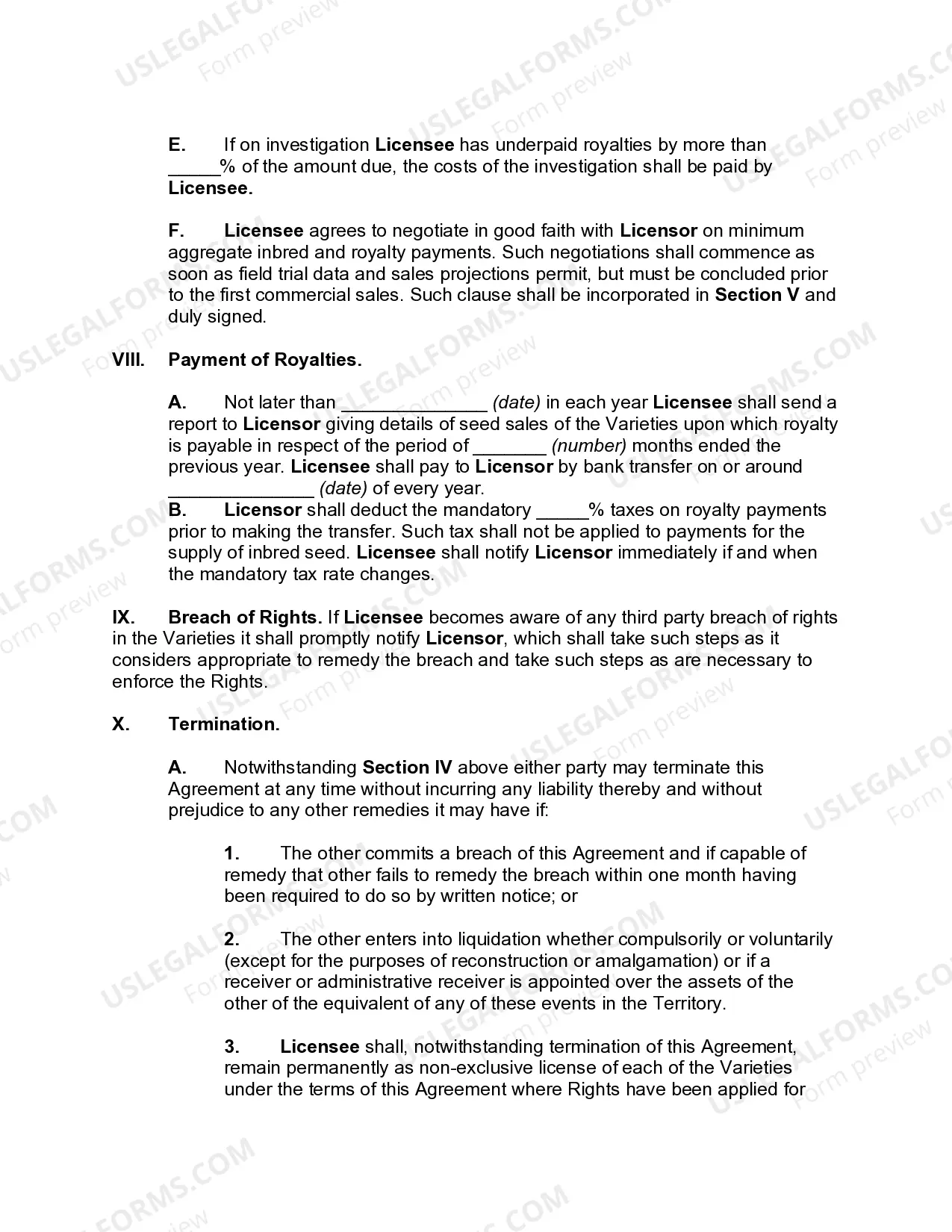 Preview Plant Variety and Trademark License Agreement