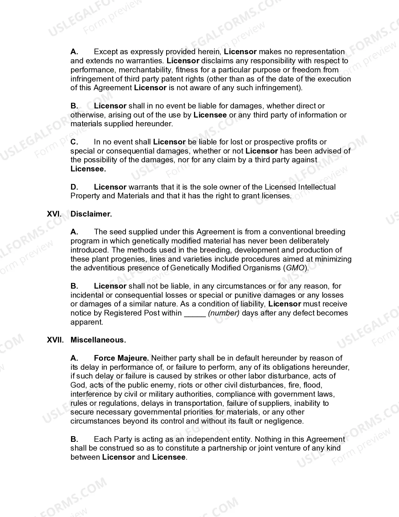 Preview Plant Variety and Trademark License Agreement