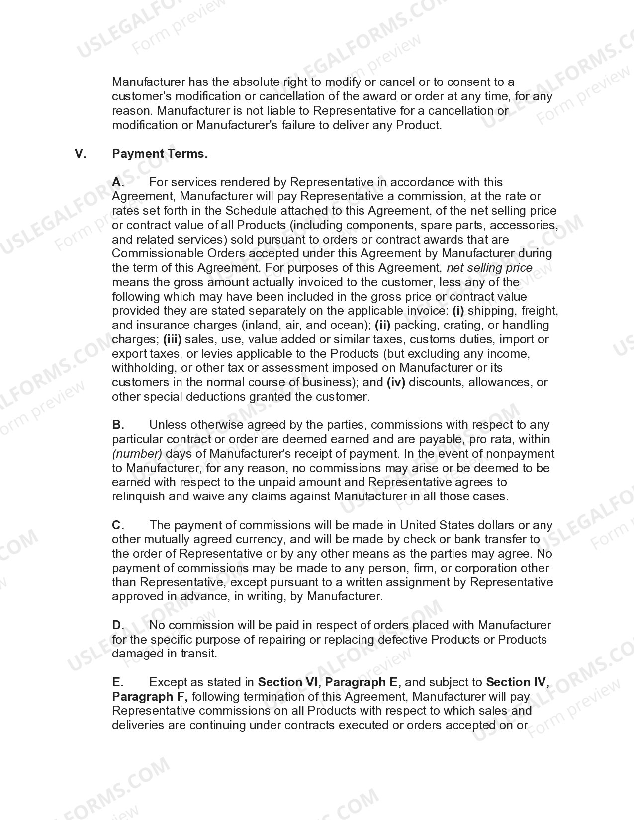 Utah Exclusive Foreign Sales Representative Agreement Sales