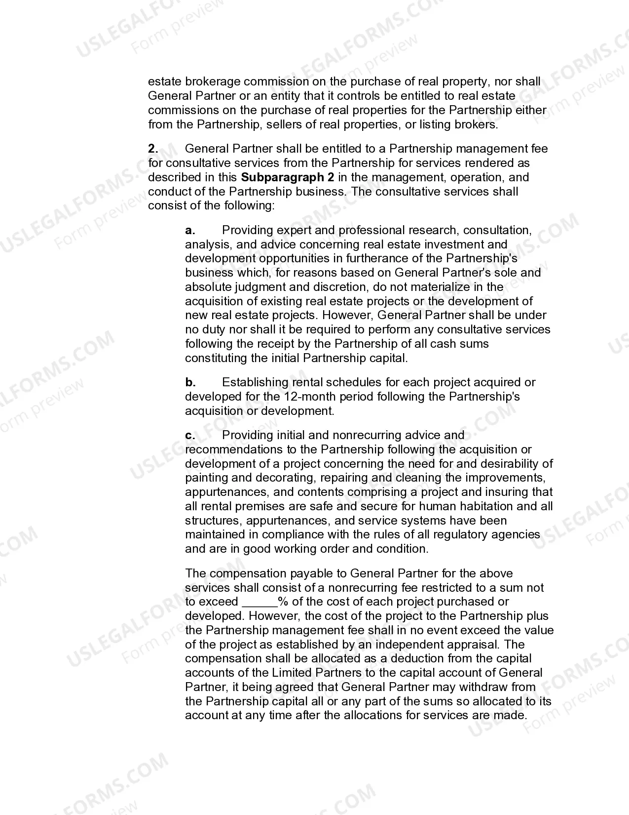 Preview Limited Partnership Agreement for Real Estate Development