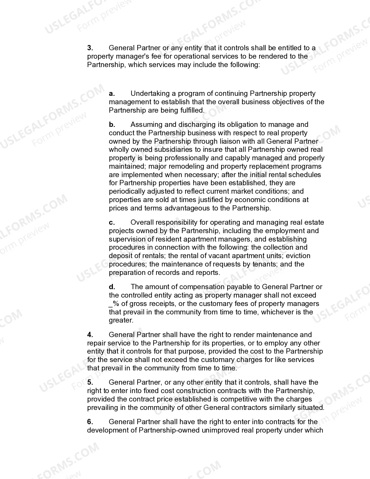 Preview Limited Partnership Agreement for Real Estate Development