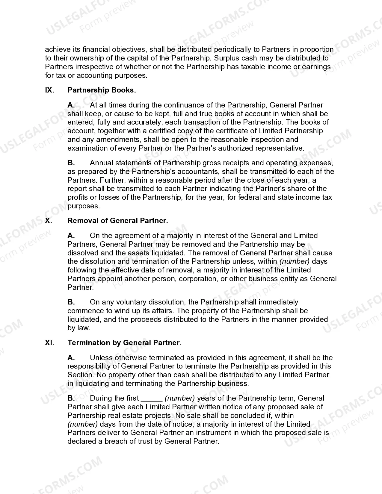 Preview Limited Partnership Agreement for Real Estate Development