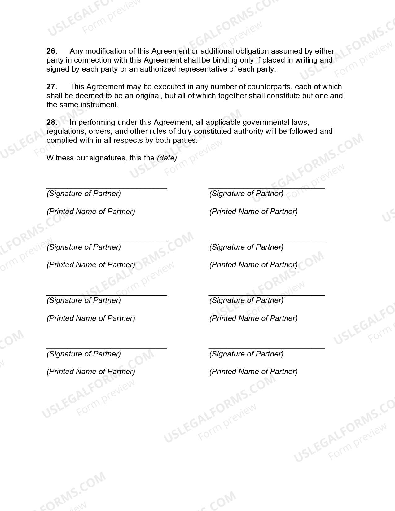 District of Columbia Investment Club Partnership Agreement Investment