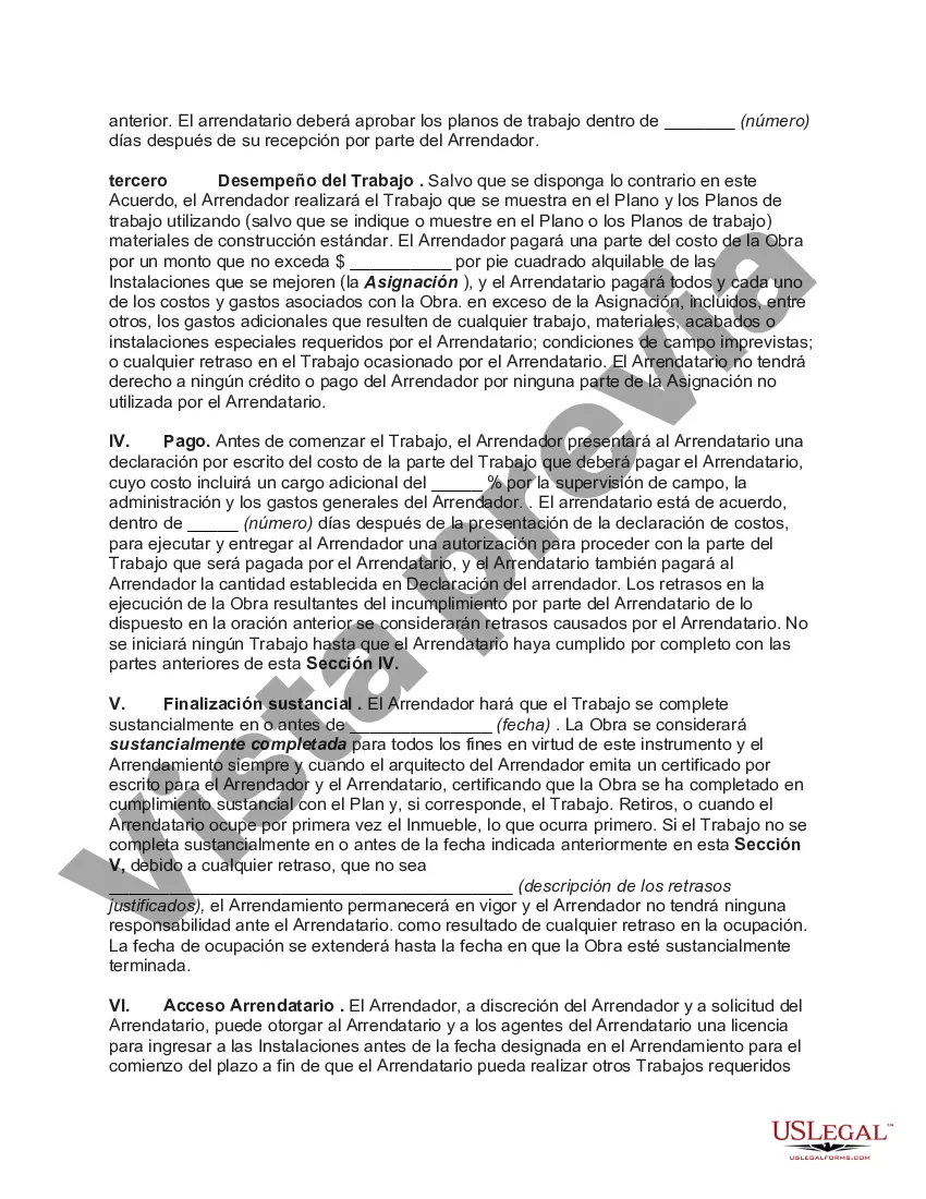 Preview Acuerdo por parte del arrendatario para realizar mejoras en la propiedad arrendada