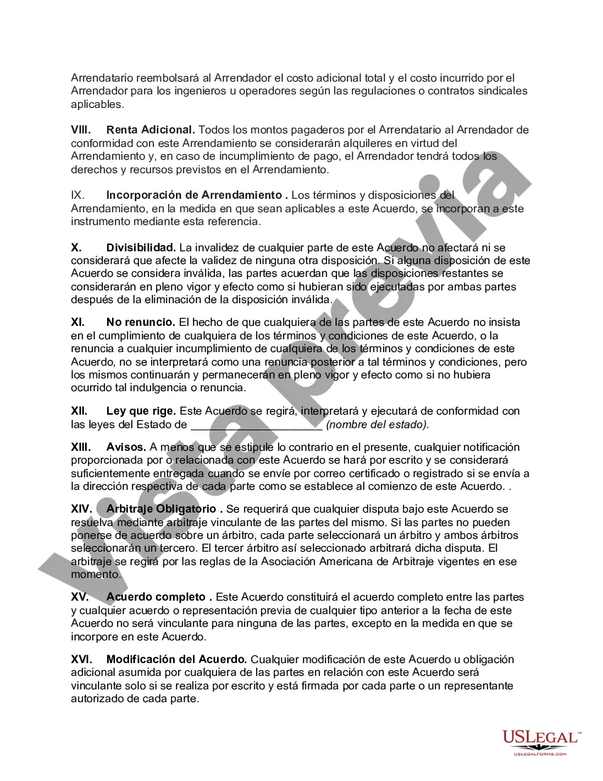 Preview Acuerdo por parte del arrendatario para realizar mejoras en la propiedad arrendada