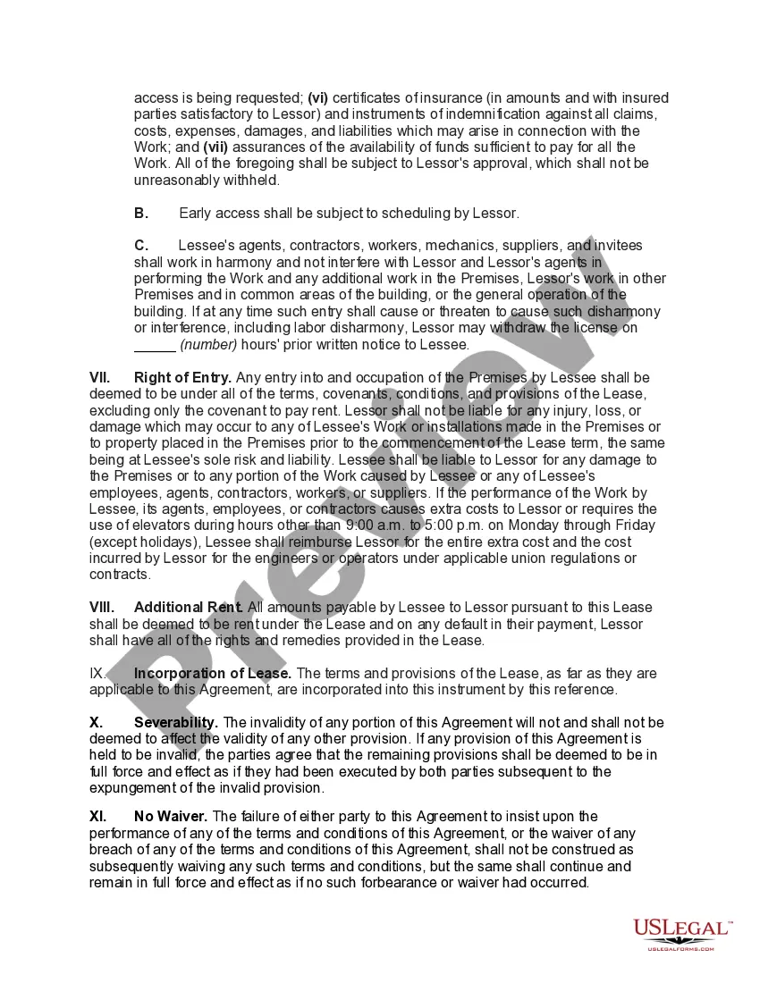 Get Agreement by Lessee to Make Leasehold Improvements Preview Agreement by Lessee to Make Leasehold Improvements