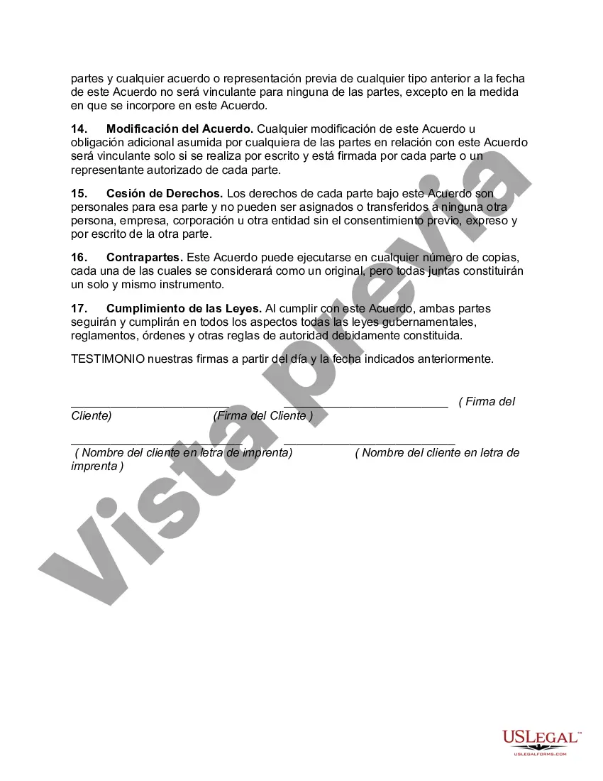 Preview Acuerdo de servicio de piscina