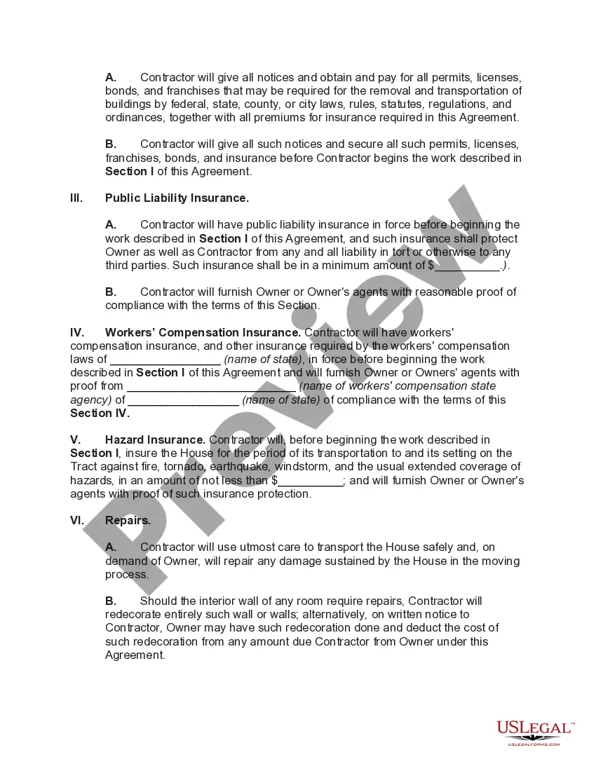 Preview Agreement to Move House
