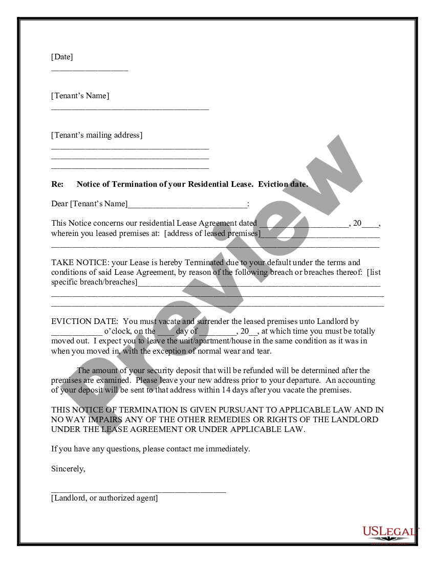 letter from landlord to tenant as notice to terminate for substantial violation of rental agreement or law that materially affects health and safety sample notice of violation us legal forms