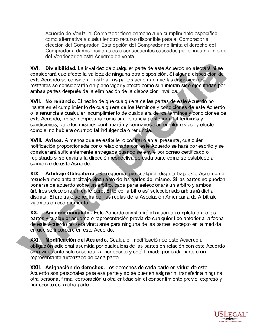 Preview Acuerdo de Venta Internacional de Mercancías con Comprador de los Estados Unidos