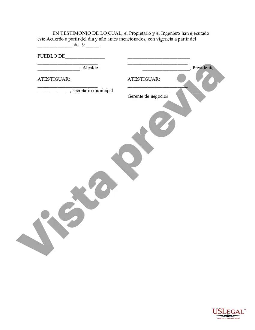 Preview Contrato de ingeniería entre el municipio y la empresa de ingeniería