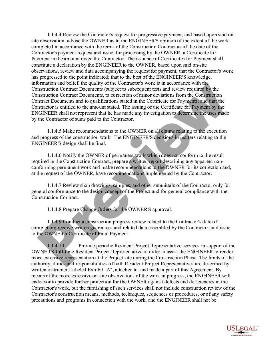 page 5 Agreement for Professional Services - Engineer and City preview